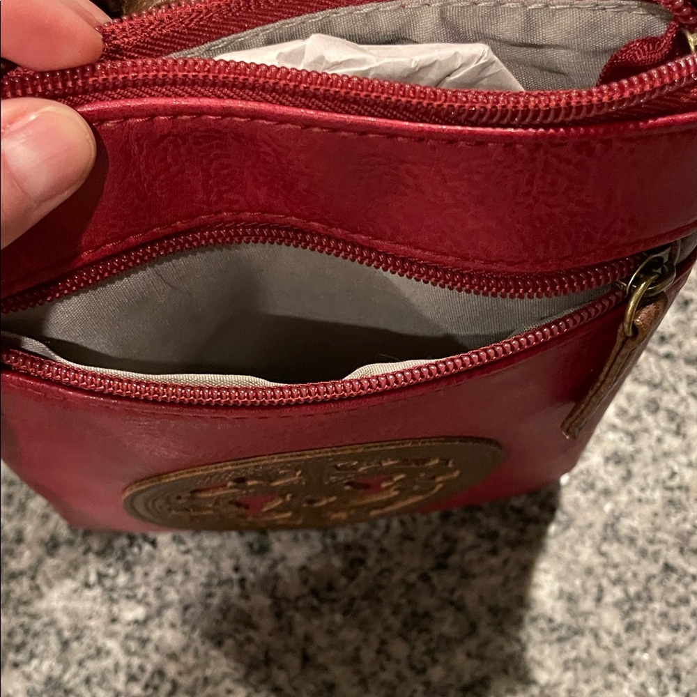 NWT- Red and brown crossbody bag Mimi x Jules - Picture 5 of 7